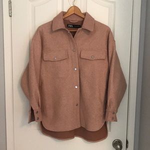 Zara Heathered Pink Shacket in Small